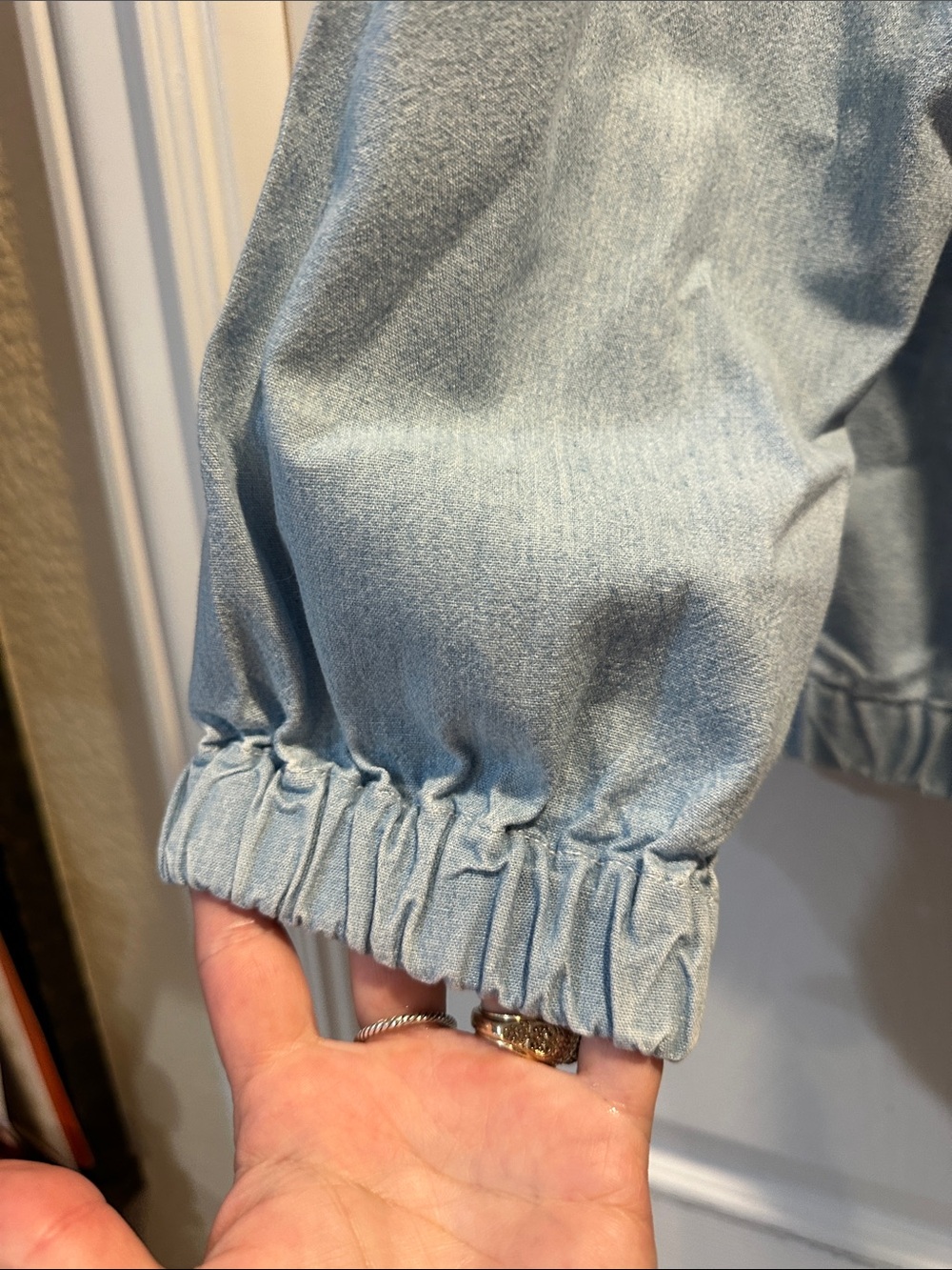 Vintage Ralph Lauren Polo Pony Chambray Denim Zip Front Jacket M Prep - Picture 6 of 8